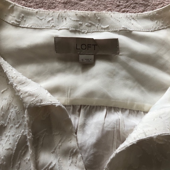 LOFT | Off-White Peasant Top - Picture 2 of 2